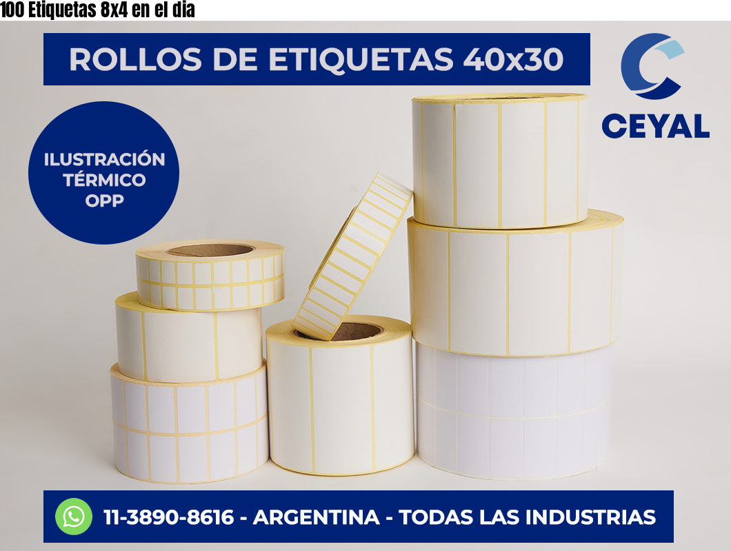 100 Etiquetas 8×4 en el dia