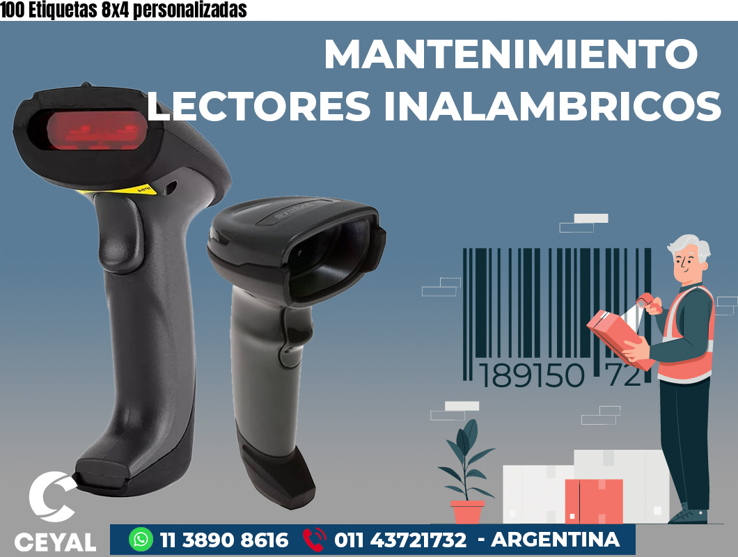 100 Etiquetas 8x4 personalizadas
