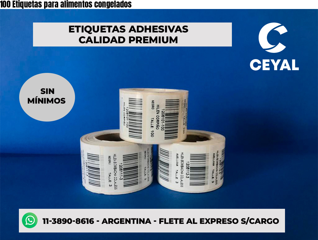 100 Etiquetas para alimentos congelados