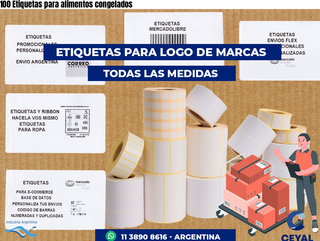 100 Etiquetas para alimentos congelados