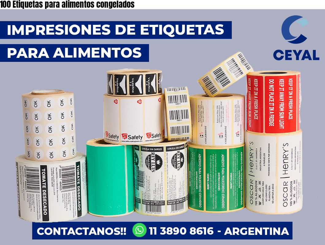 100 Etiquetas para alimentos congelados