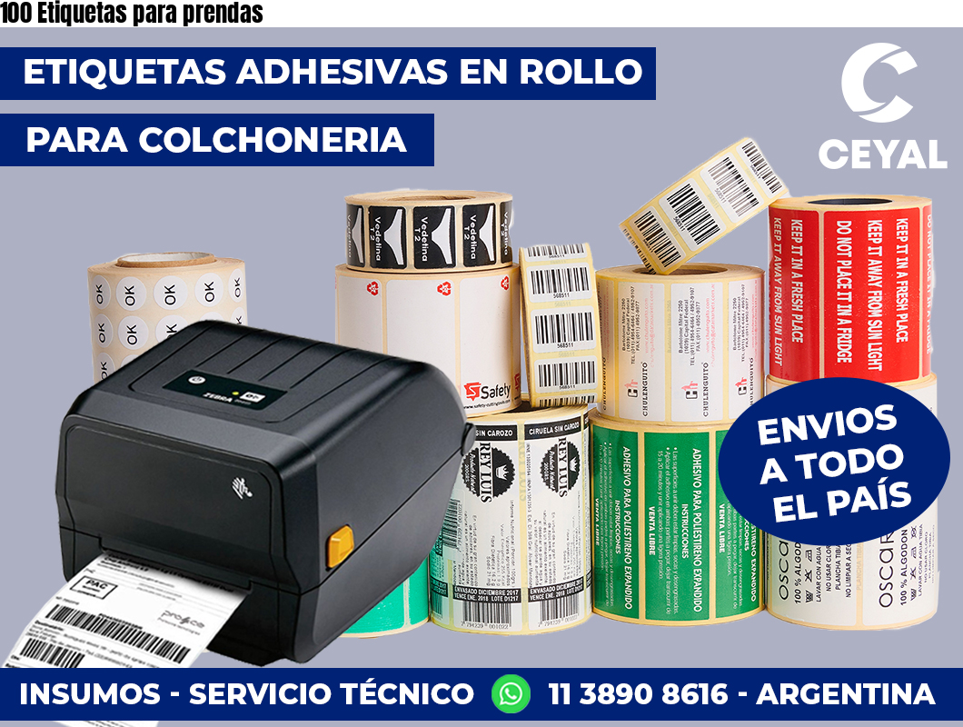100 Etiquetas para prendas