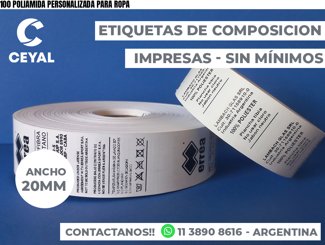 100 POLIAMIDA PERSONALIZADA PARA ROPA
