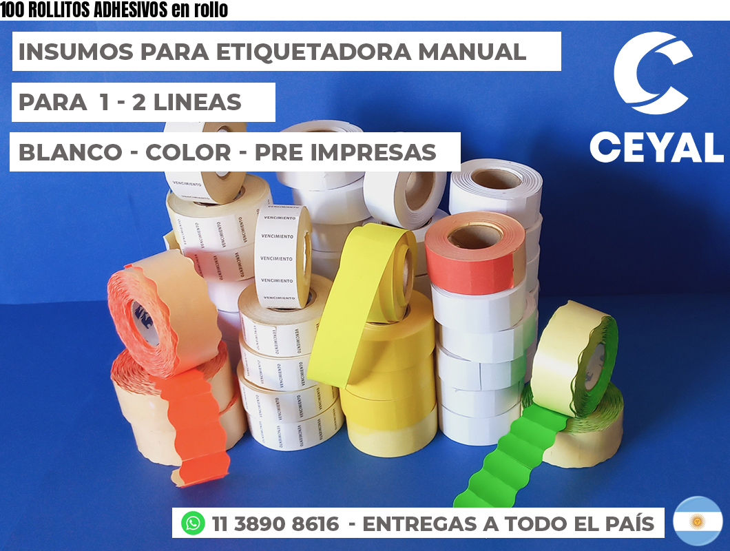 100 ROLLITOS ADHESIVOS en rollo