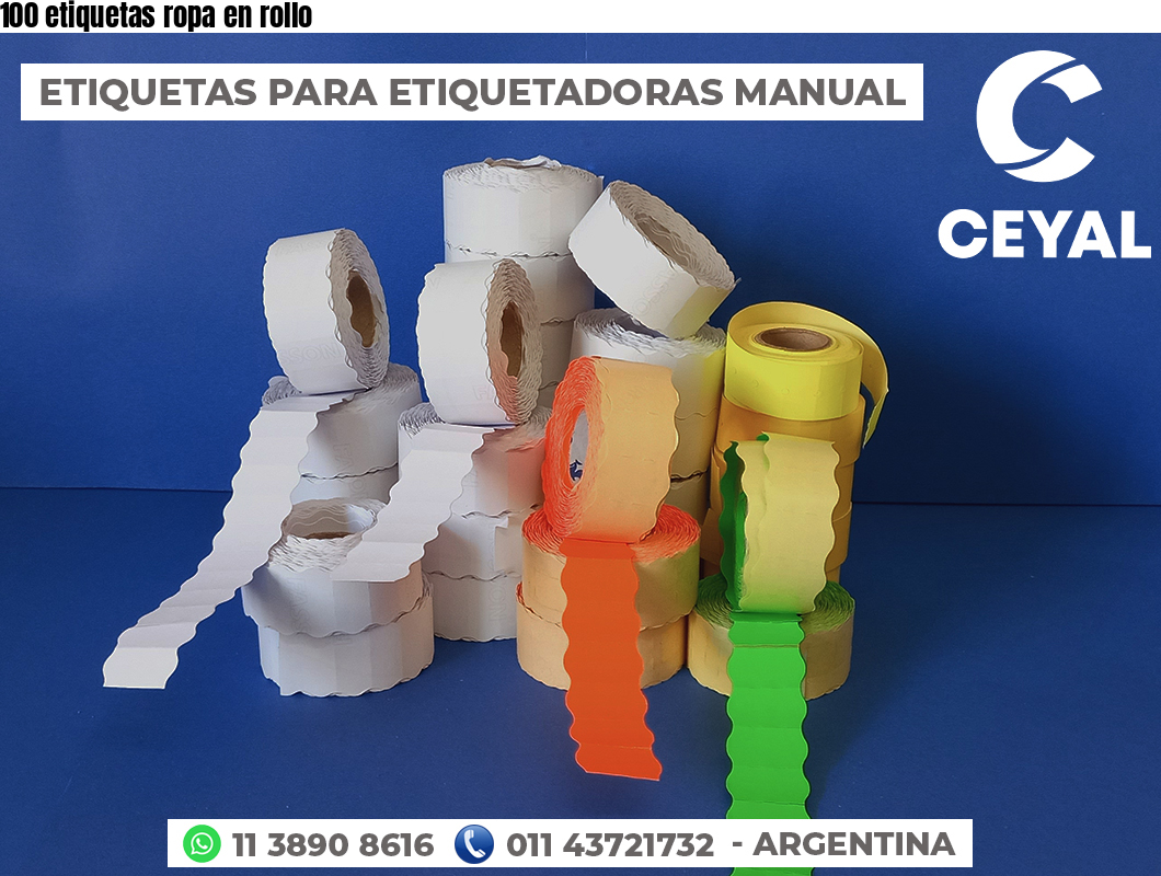 100 etiquetas ropa en rollo