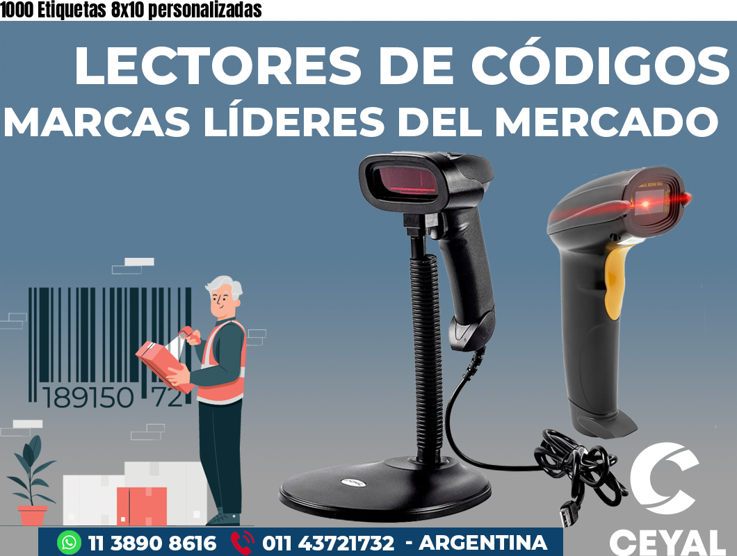 1000 Etiquetas 8x10 personalizadas