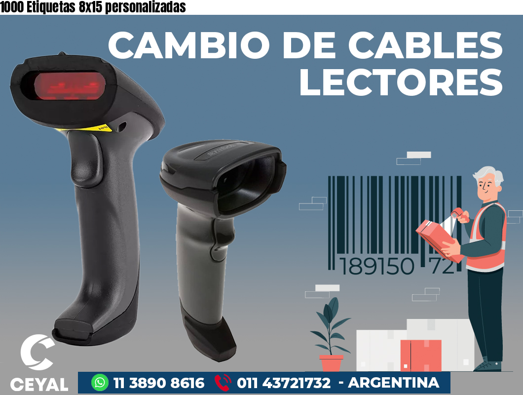 1000 Etiquetas 8x15 personalizadas