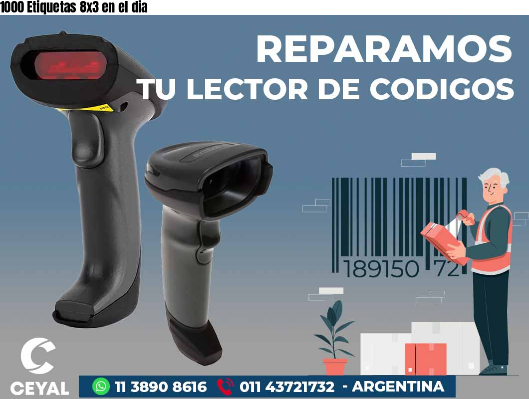 1000 Etiquetas 8x3 en el dia