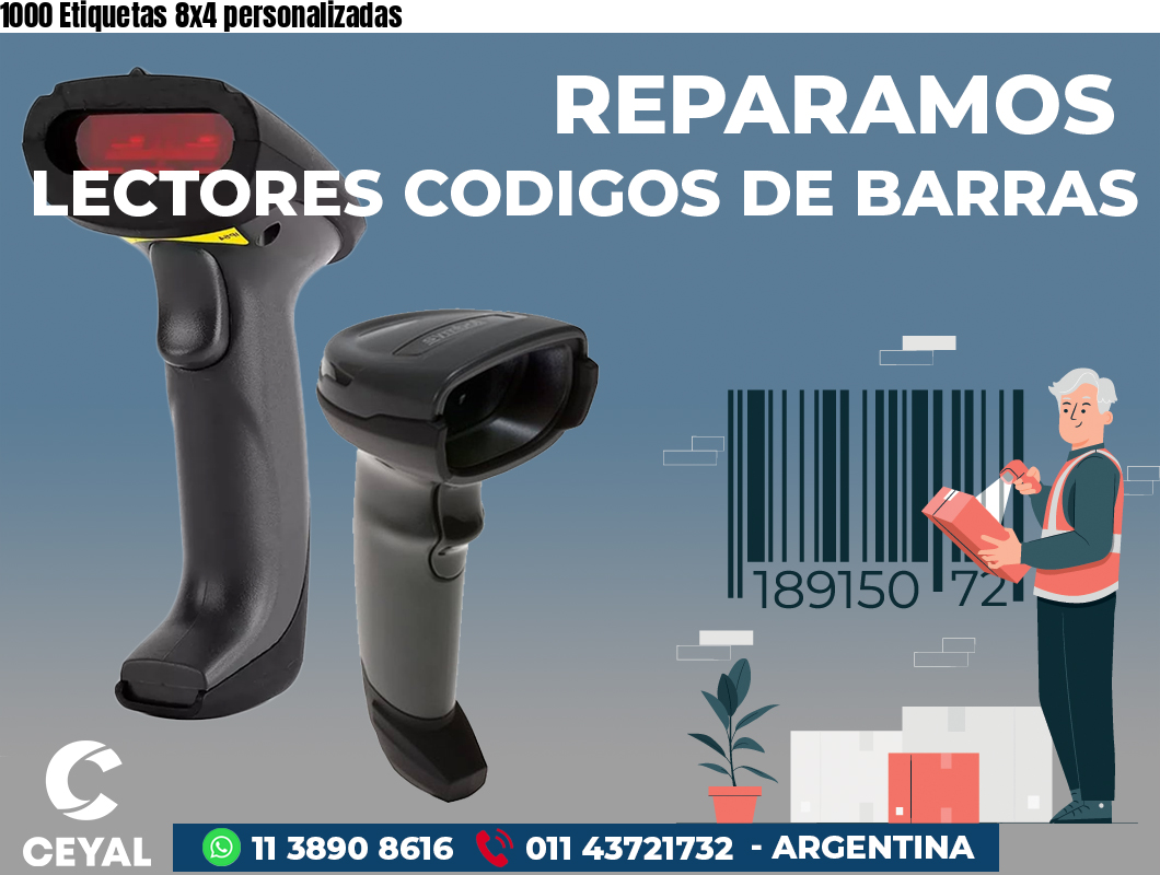 1000 Etiquetas 8x4 personalizadas