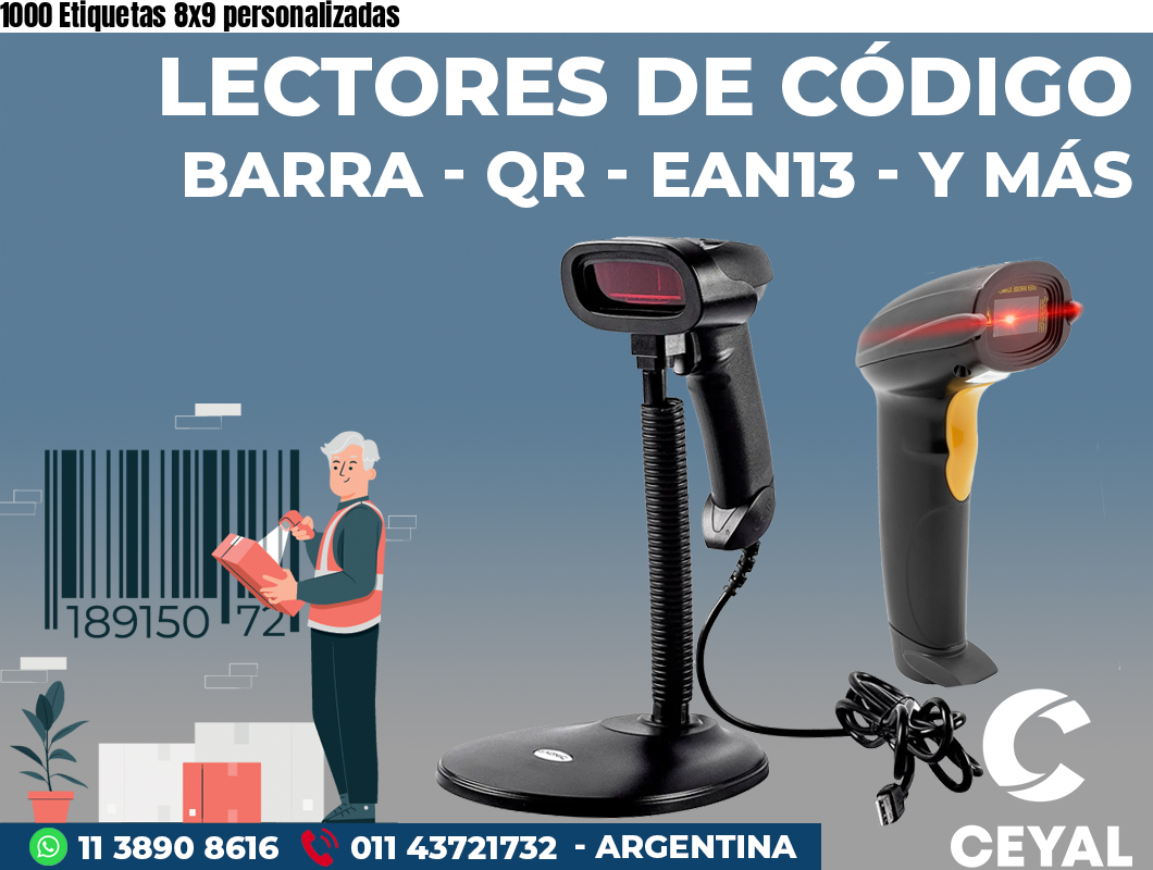 1000 Etiquetas 8x9 personalizadas
