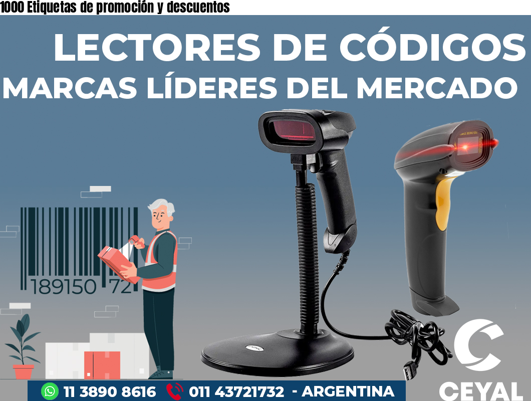 1000 Etiquetas de promoción y descuentos