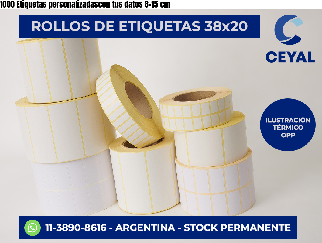 1000 Etiquetas personalizadascon tus datos 8×15 cm