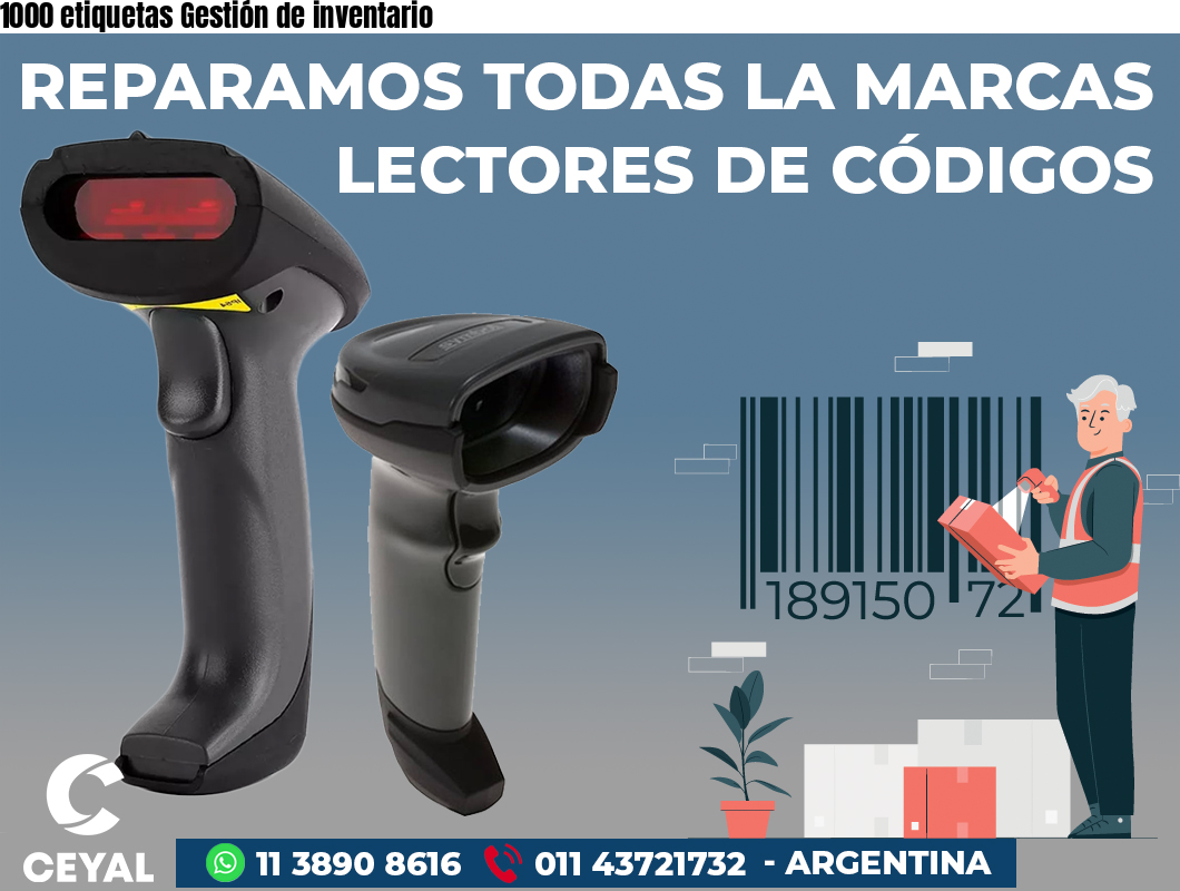 1000 etiquetas Gestión de inventario