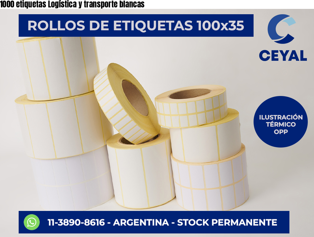 1000 etiquetas Logística y transporte blancas