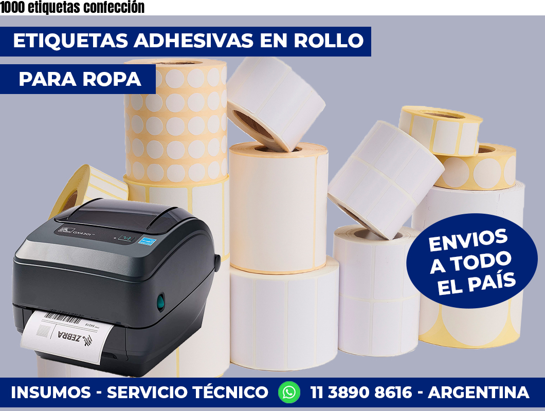 1000 etiquetas confección