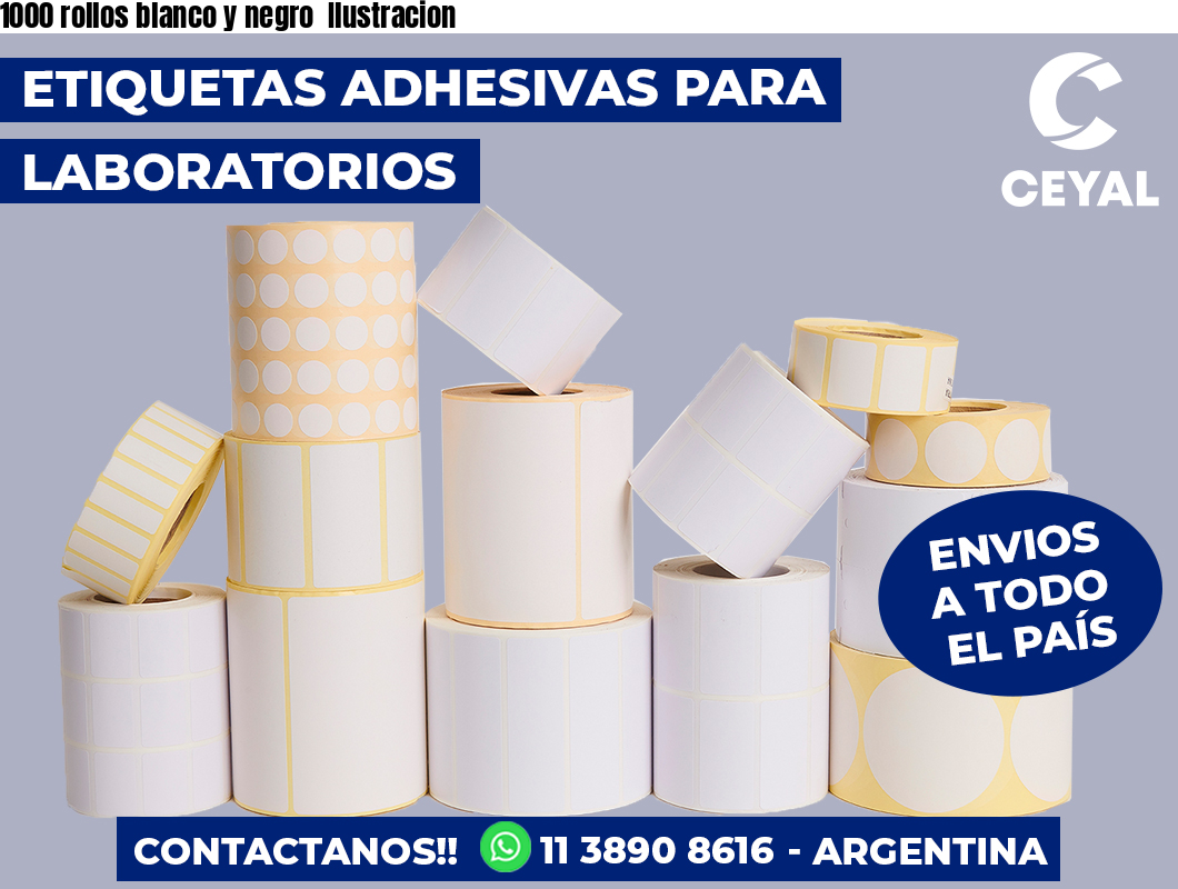 1000 rollos blanco y negro  Ilustracion