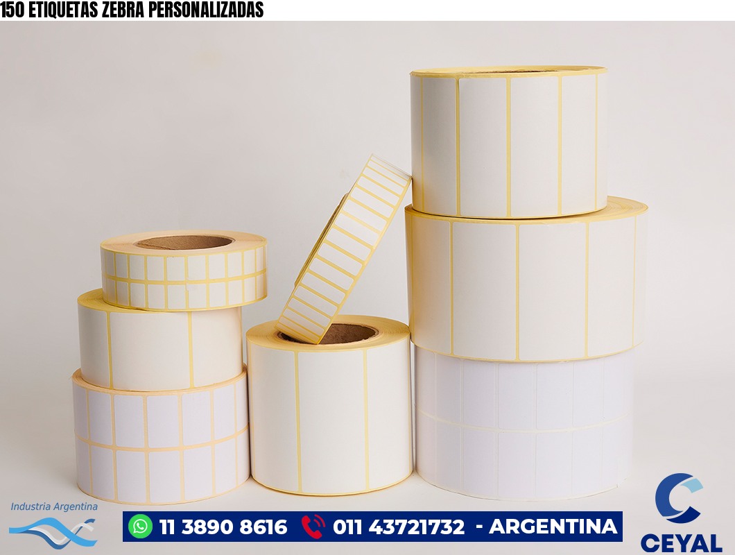 150 ETIQUETAS ZEBRA PERSONALIZADAS