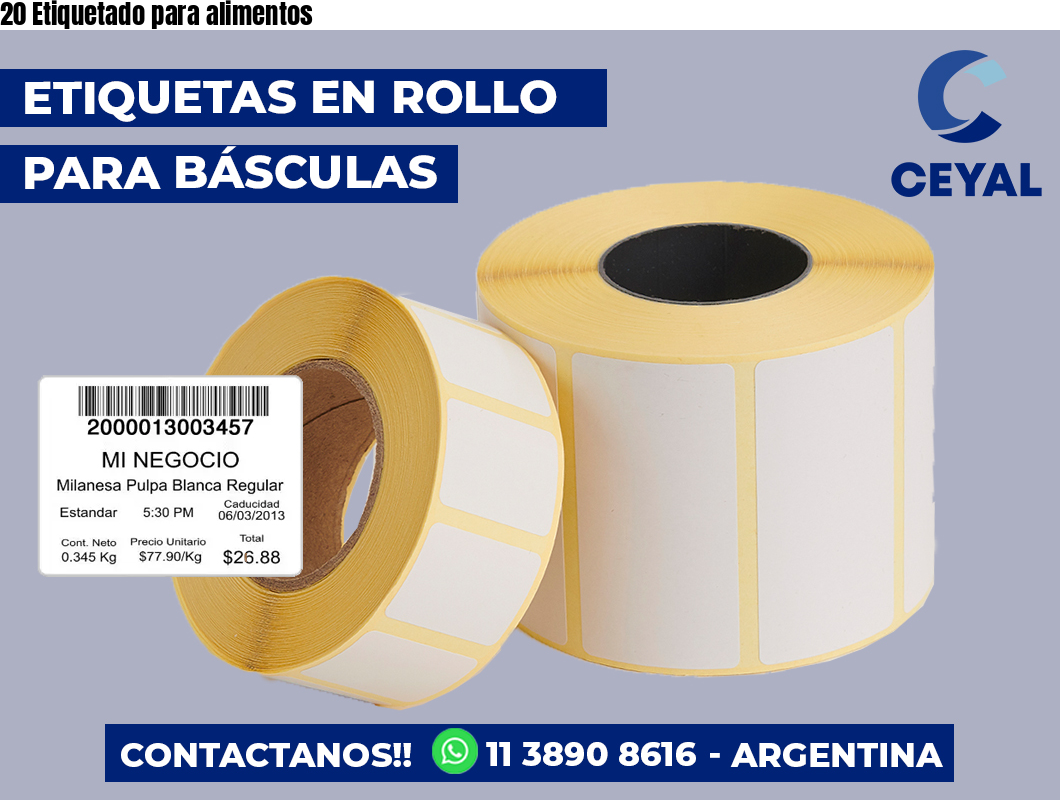 20 Etiquetado para alimentos