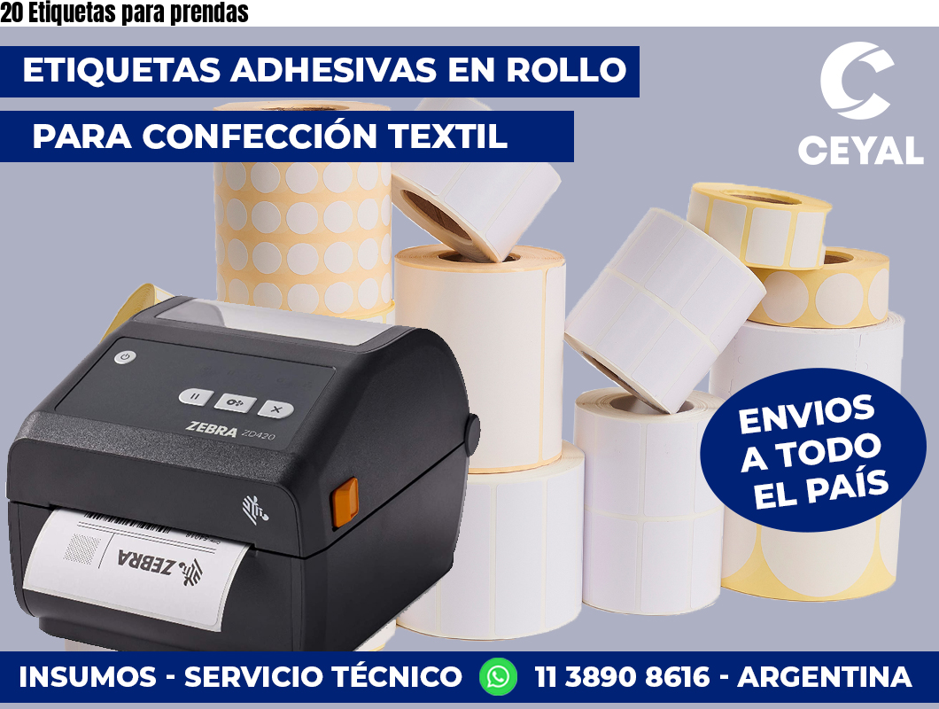 20 Etiquetas para prendas