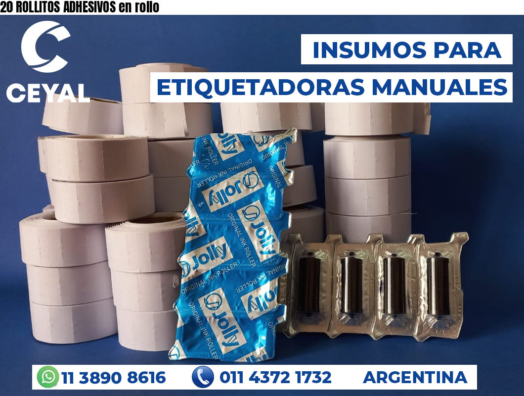20 ROLLITOS ADHESIVOS en rollo