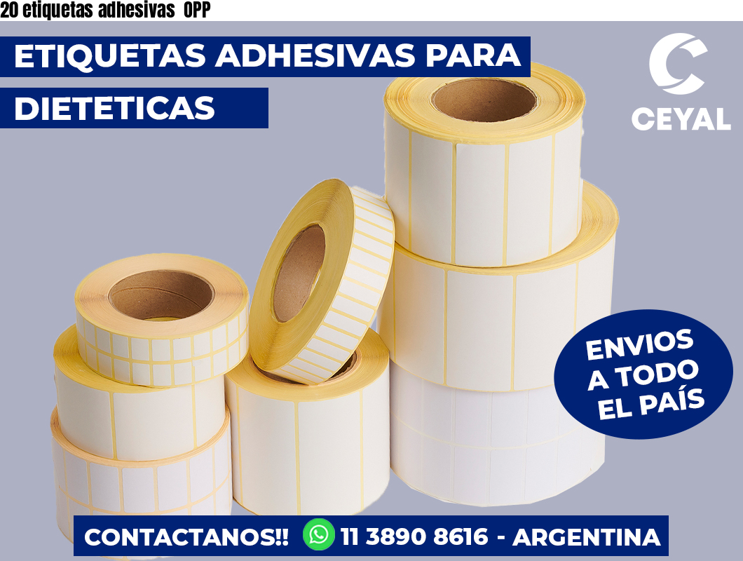 20 etiquetas adhesivas  OPP