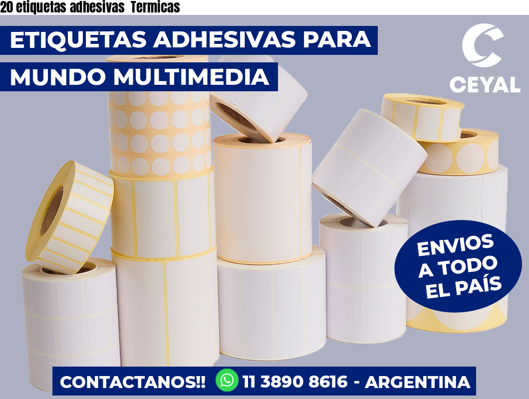 20 etiquetas adhesivas  Termicas