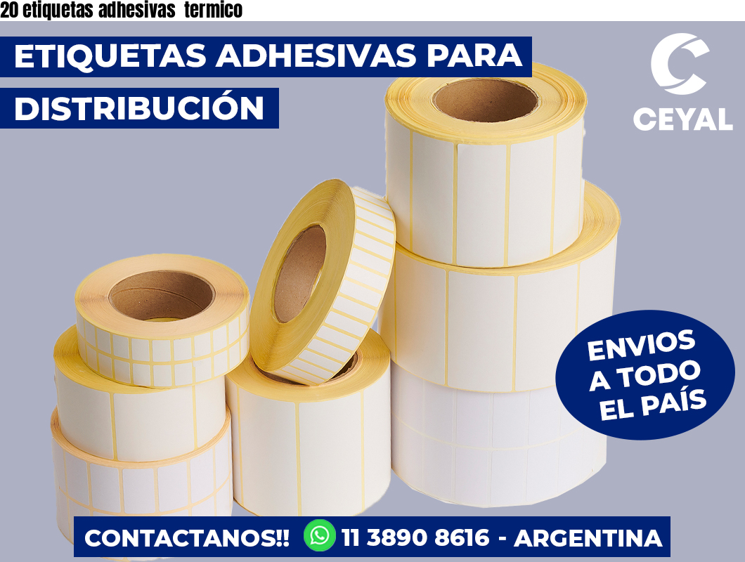 20 etiquetas adhesivas termico