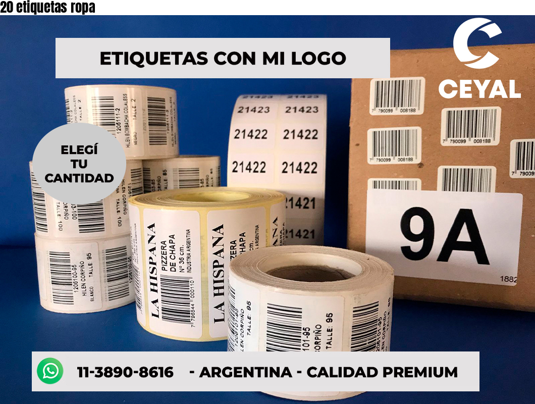 20 etiquetas ropa
