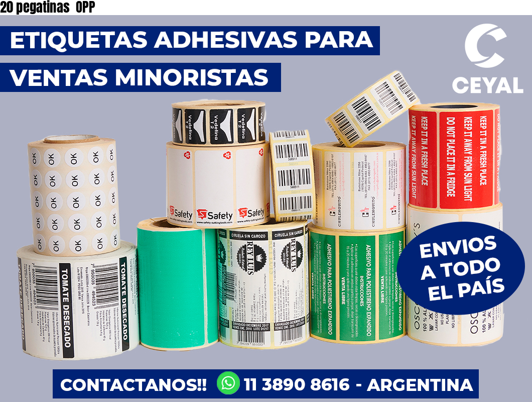 20 pegatinas  OPP