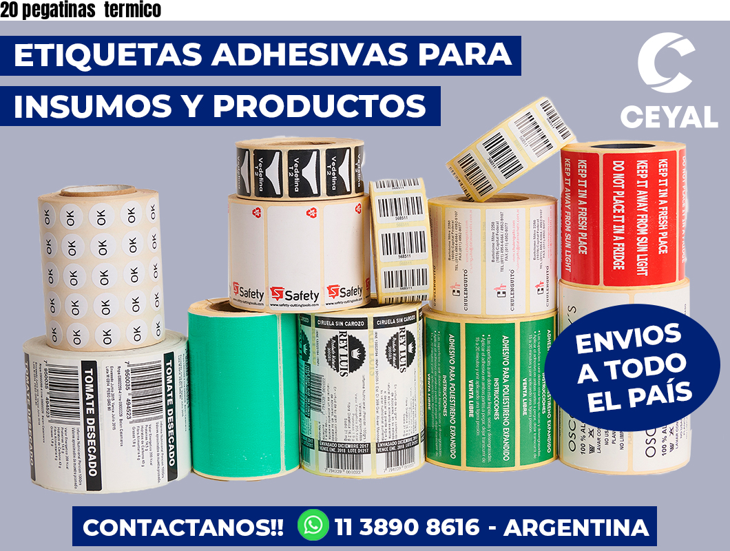 20 pegatinas  termico