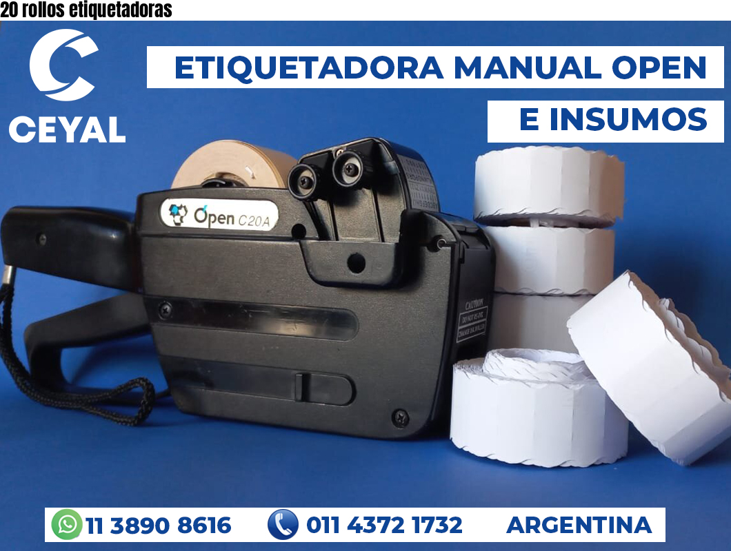 20 rollos etiquetadoras