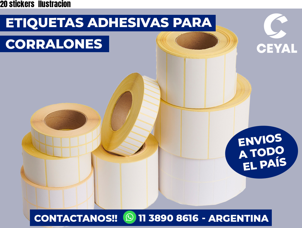 20 stickers  Ilustracion