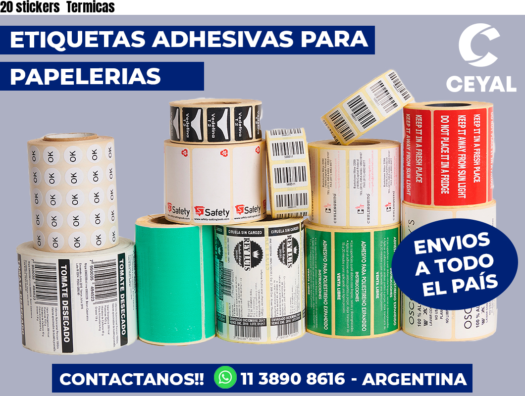 20 stickers  Termicas