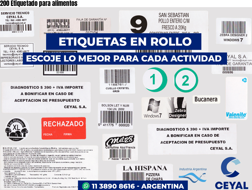 200 Etiquetado para alimentos