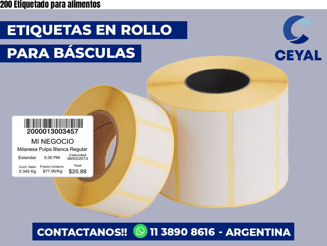 200 Etiquetado para alimentos