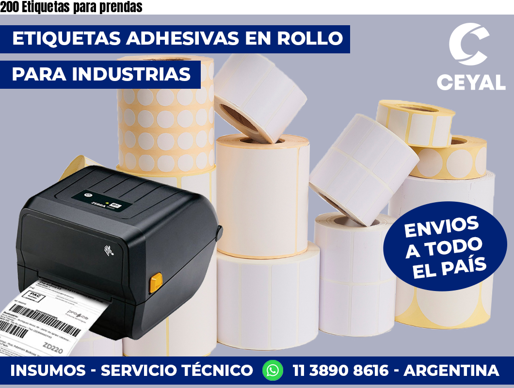 200 Etiquetas para prendas