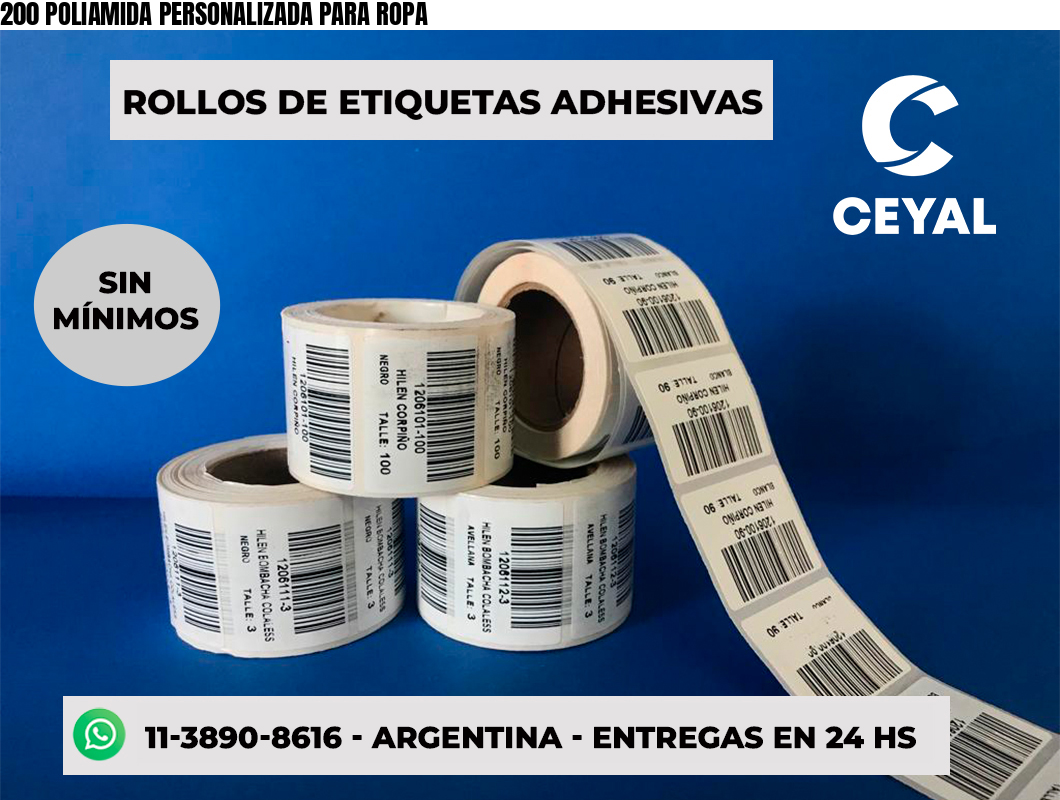 200 POLIAMIDA PERSONALIZADA PARA ROPA