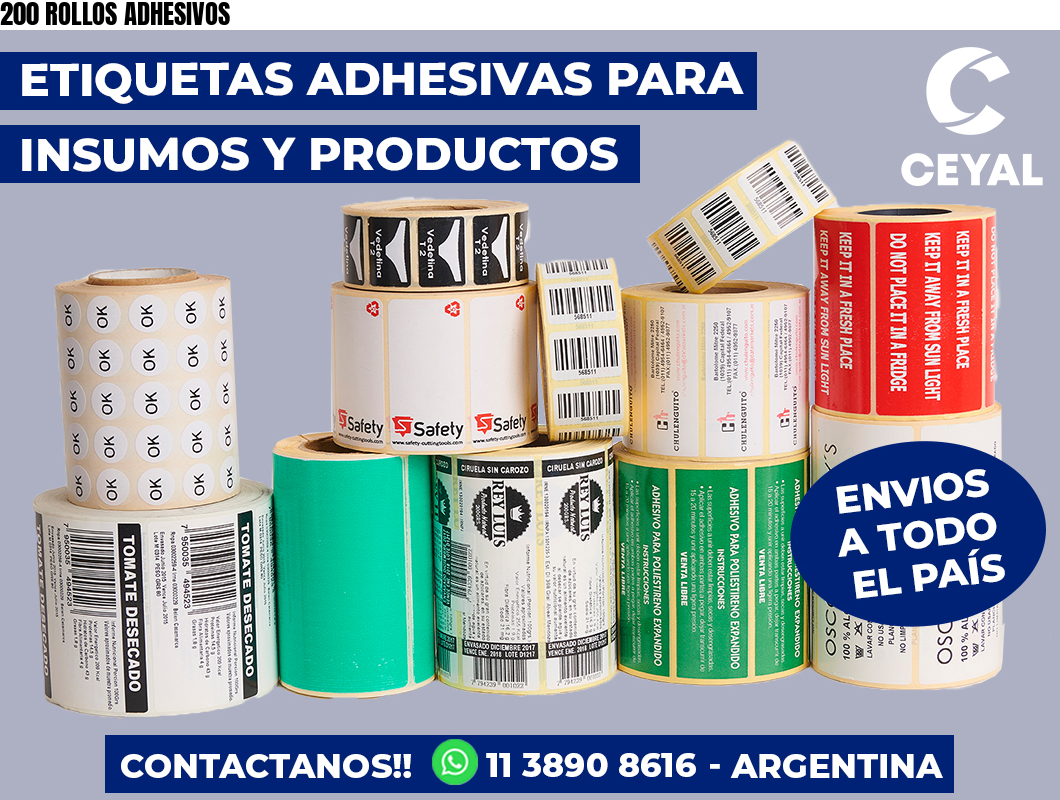 200 ROLLOS ADHESIVOS