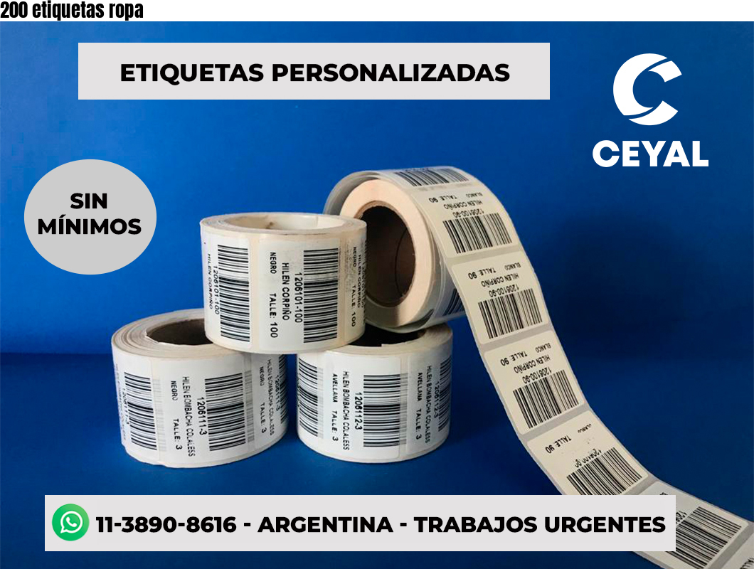 200 etiquetas ropa