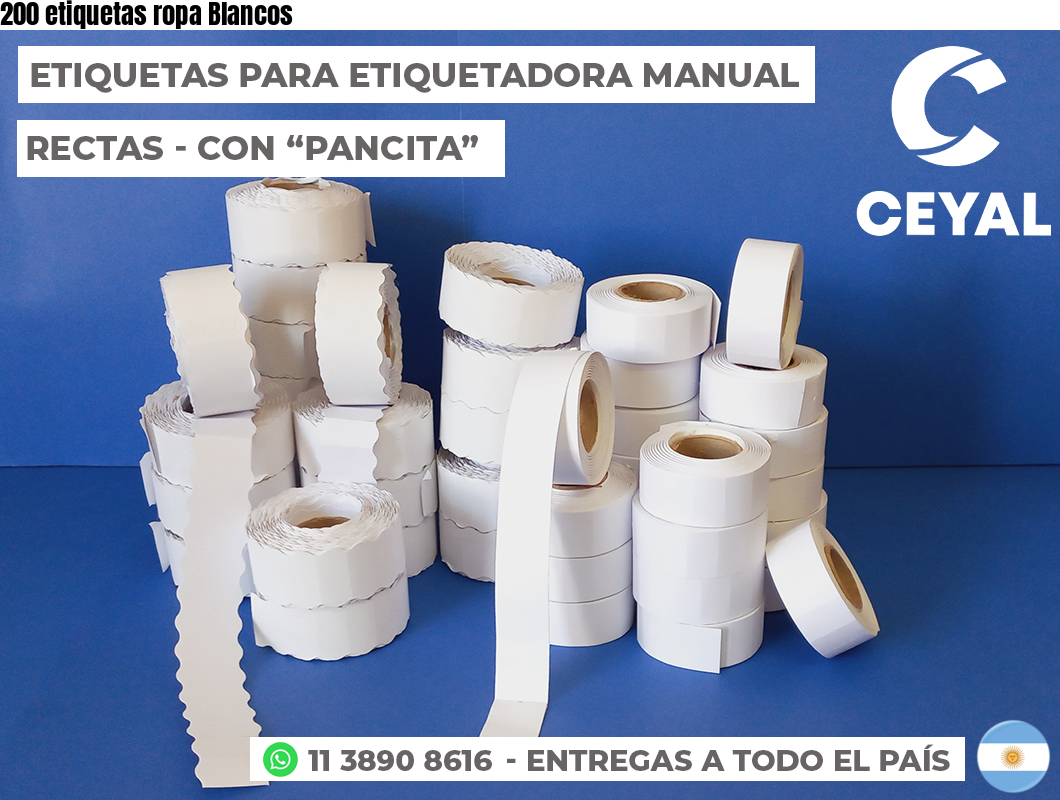 200 etiquetas ropa Blancos