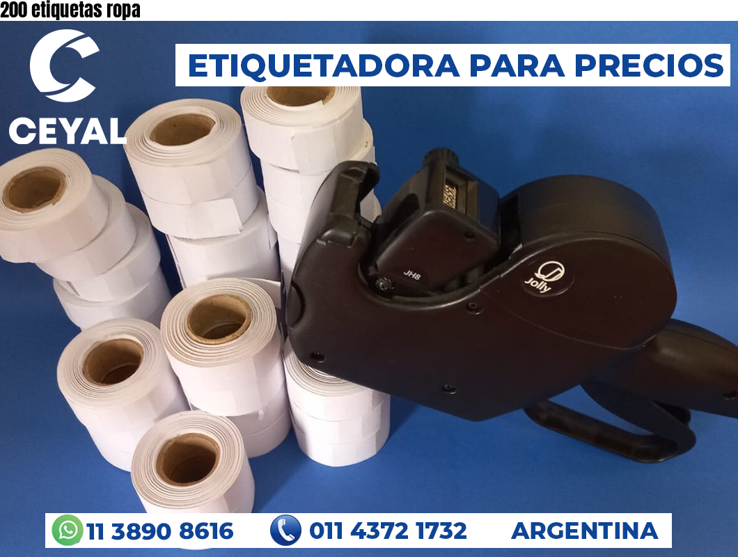 200 etiquetas ropa