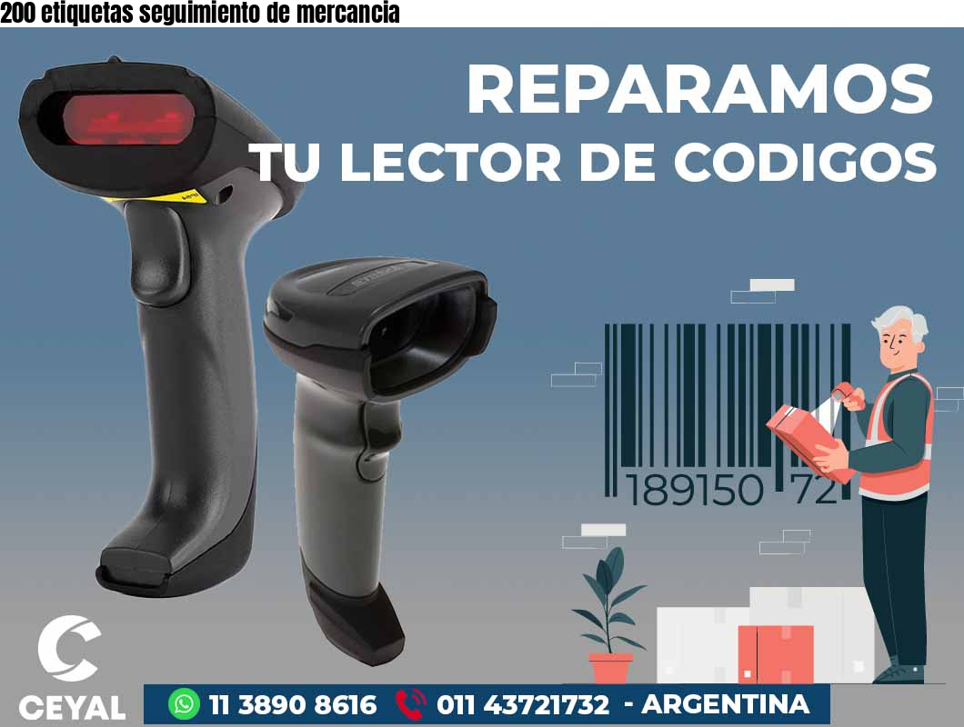 200 etiquetas seguimiento de mercancia