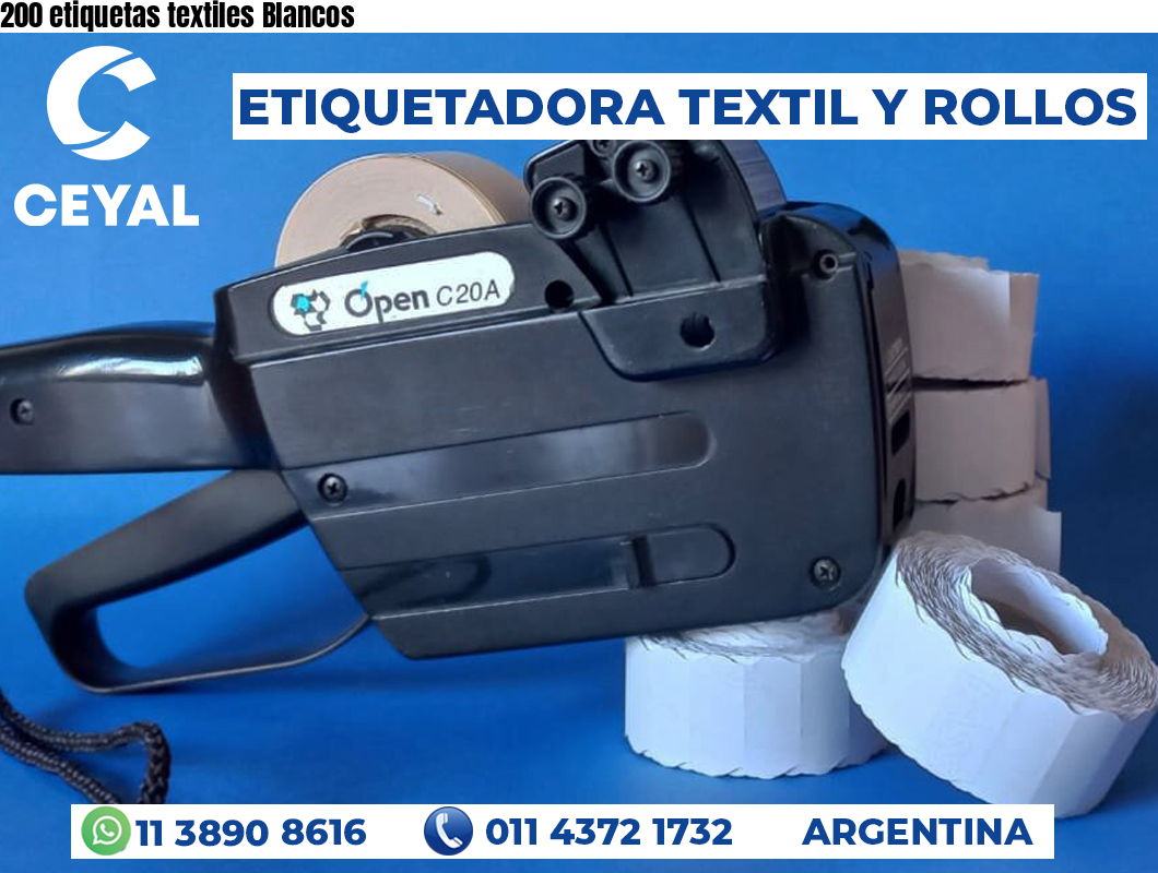 200 etiquetas textiles Blancos