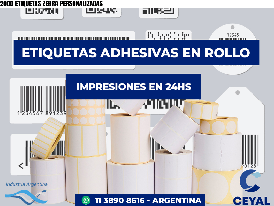 2000 ETIQUETAS ZEBRA PERSONALIZADAS