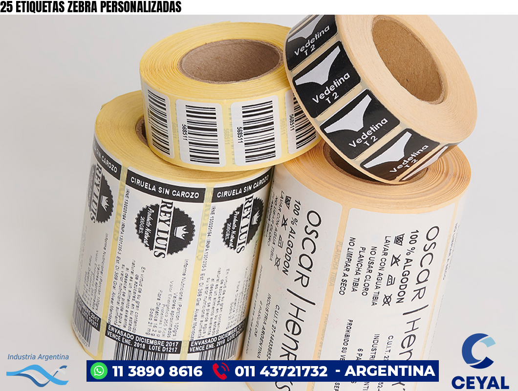 25 ETIQUETAS ZEBRA PERSONALIZADAS