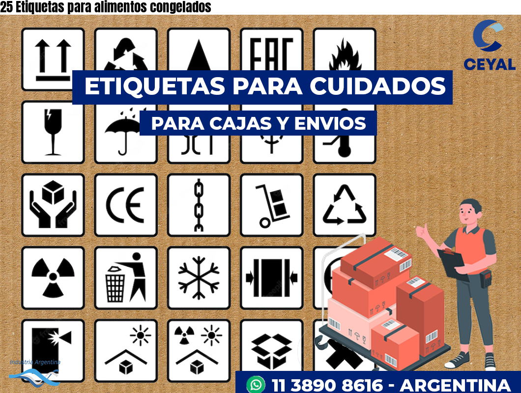 25 Etiquetas para alimentos congelados