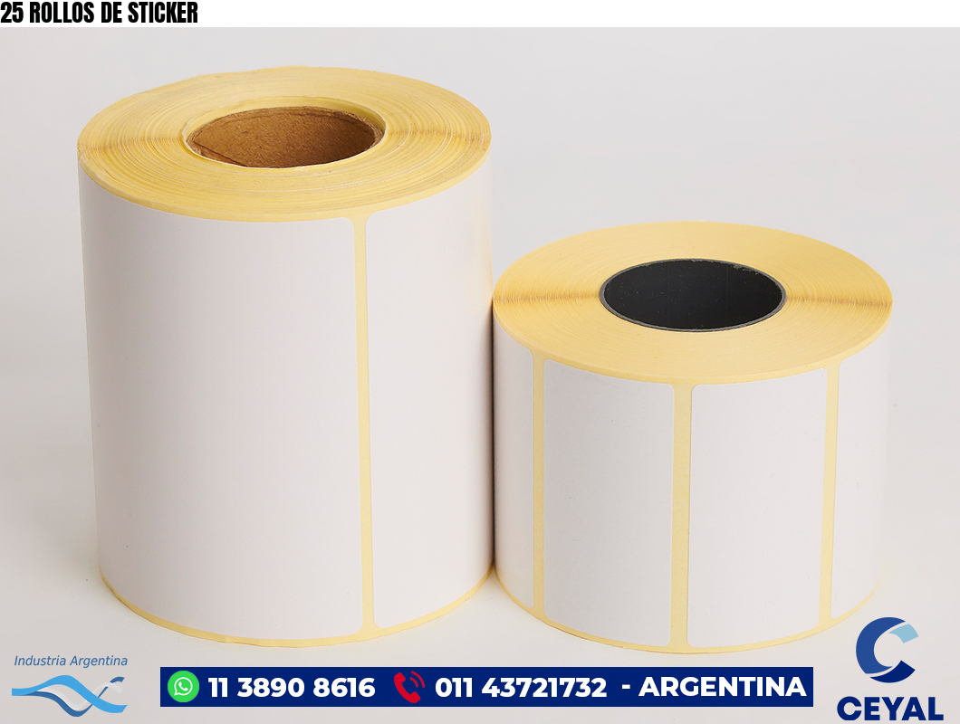 25 ROLLOS DE STICKER