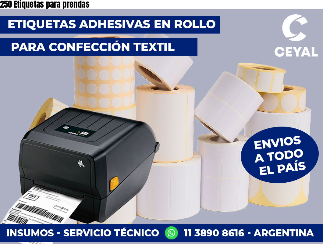 250 Etiquetas para prendas