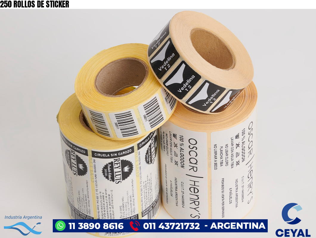 250 ROLLOS DE STICKER