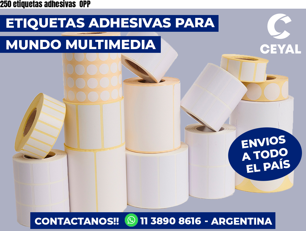 250 etiquetas adhesivas OPP